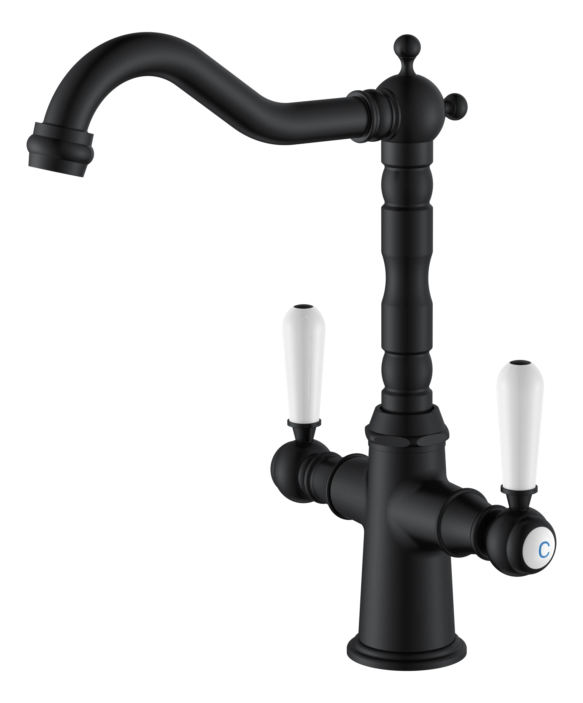 Vintage Dual-Handle Basin Faucet A0016-04 | Brass OEM Manufacturer